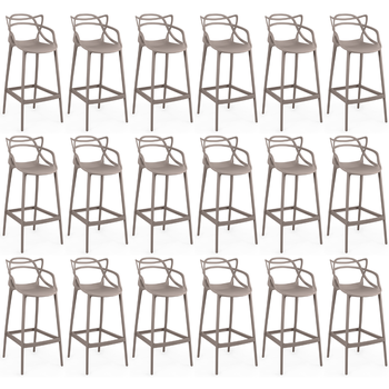 kit 18 banquetas allegra com encosto design cozinhabancada fendi