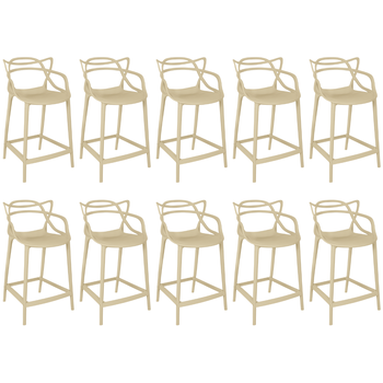 kit 10 banquetas media allegra 66cm design cozinhabancada nude