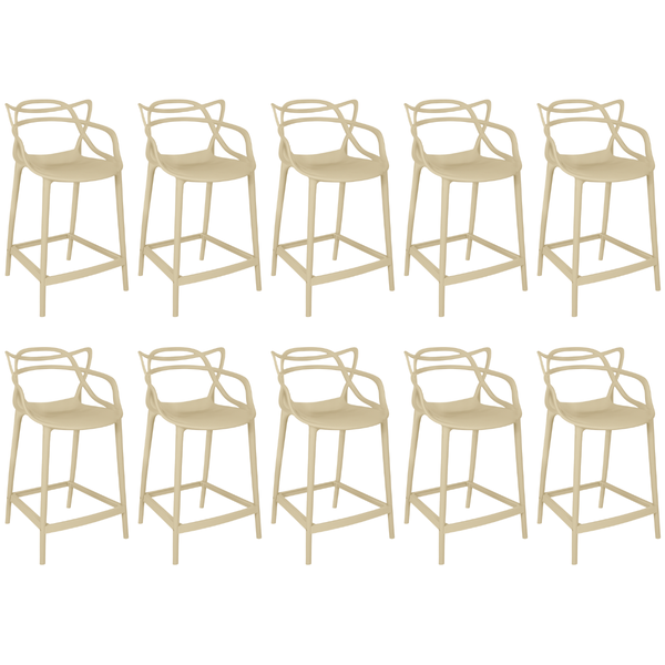 kit 10 banquetas media allegra 66cm design cozinhabancada nude