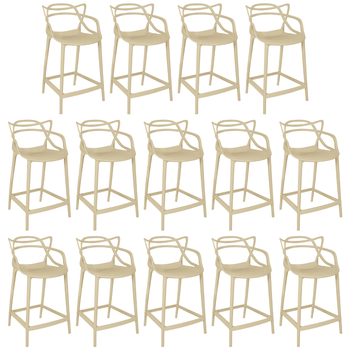 kit 14 banquetas media allegra 66cm design cozinhabancada nude