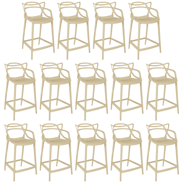 kit 14 banquetas media allegra 66cm design cozinhabancada nude