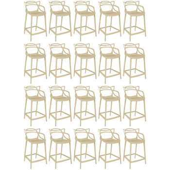 kit 20 banquetas media allegra 66cm design cozinhabancada nude