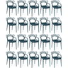 kit 20 cadeiras de jantar allegra design empilhavel azul marinho