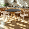 mesa de jantar redonda 120cm marci preta com 4 cadeiras allegra magazine decor 6 ambiente
