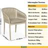 cadeira de jantar estofada riva cor nude em polipropileno magazine decor 4