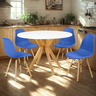 mesa de jantar redonda 100cm branca marci com 4 cadeiras eames eiffel magazine decor 3 ambiente