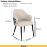 cadeira de jantar estofada milano design italiano magazine decor cor cinza e bege 4