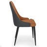 cadeira de jantar estofada torino design italiano cor caramelo e cinza escuro magazine decor 5