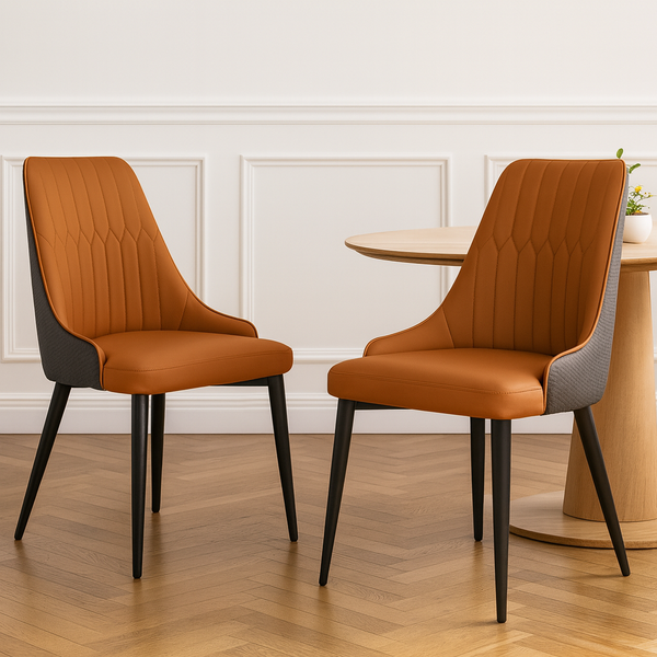 cadeira de jantar estofada torino design italiano cor caramelo magazine decor