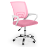 cadeira secretaria office em tela mesh base giratoria cor rosa 2