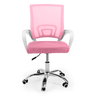 cadeira secretaria office em tela mesh base giratoria cor rosa 5