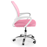 cadeira secretaria office em tela mesh base giratoria cor rosa 6