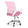 cadeira secretaria office em tela mesh base giratoria cor rosa 7