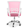 cadeira secretaria office em tela mesh base giratoria cor rosa 8