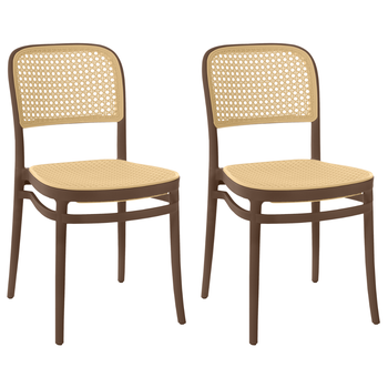 kit cadeira roma marrom em polipropileno para sala e cozinha magazine decor 2