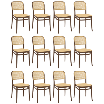 kit cadeira roma marrom em polipropileno para sala e cozinha magazine decor 7