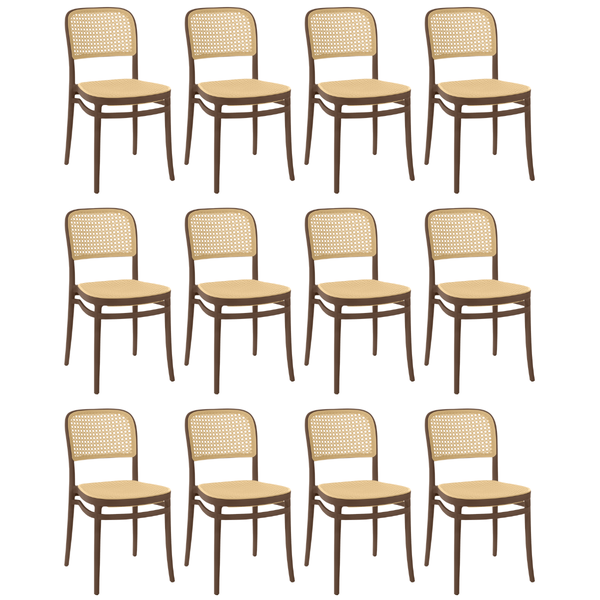 kit cadeira roma marrom em polipropileno para sala e cozinha magazine decor 7