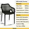 cadeira de jantar design suits cor preta em polipropileno empilhavel com bracos design colmeia vazado magazine decor 4