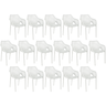 kit 16 cadeiras de jantar design suits com bracos empilhavel em polipropileno branco