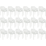 kit 18 cadeiras de jantar design suits com bracos empilhavel em polipropileno branco
