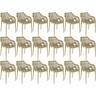 kit 18 cadeiras de jantar design suits com bracos empilhavel em polipropileno nude