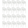 kit 20 cadeiras de jantar design suits com bracos empilhavel em polipropileno branco