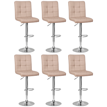 conjunto 6 banquetas dublin material ecologico regulagem de altura nude