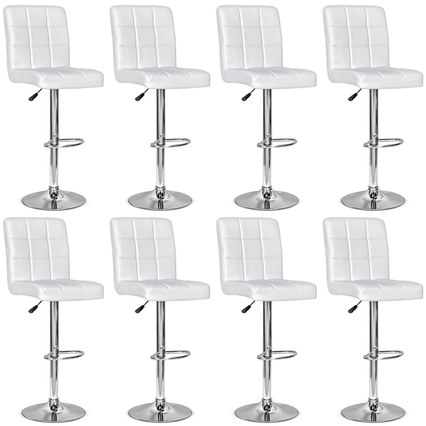 conjunto 8 banquetas dublin material ecologico regulagem de altura branca