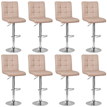 conjunto 8 banquetas dublin material ecologico regulagem de altura nude