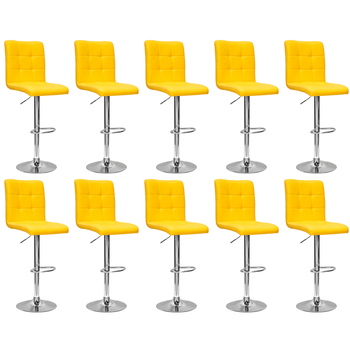 conjunto 10 banquetas dublin material ecologico regulagem de altura amarela