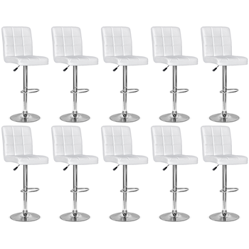 conjunto 10 banquetas dublin material ecologico regulagem de altura branca