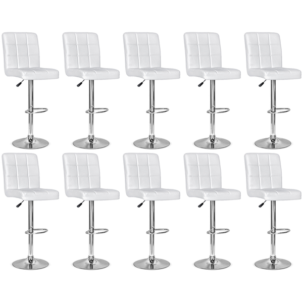 conjunto 10 banquetas dublin material ecologico regulagem de altura branca