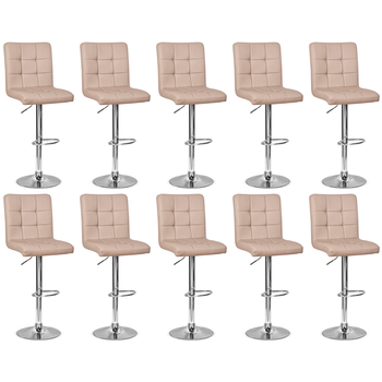 conjunto 10 banquetas dublin material ecologico regulagem de altura nude