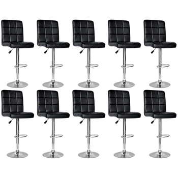 conjunto 10 banquetas dublin material ecologico regulagem de altura preta