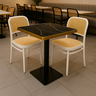 conjunto mesa de jantar redonda venezia 70x70cm branca com 2 cadeiras roma branco ambiente