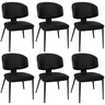 kit 6 cadeiras de jantar estofada siena design italiano encosto flutuante com espuma de alta densidade preto
