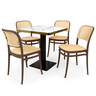 conjunto mesa de jantar redonda venezia 70x70cm branca com 4 cadeiras roma marrom