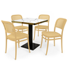 conjunto mesa de jantar redonda venezia 70x70cm branca com 4 cadeiras roma nude