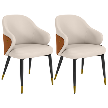 kit 2 cadeiras de jantar estofada milano design italiano begecaramelo