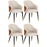 kit 4 cadeiras de jantar estofada milano design italiano begecaramelo