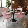 conjunto mesa de jantar quadrada venezia 70x70cm preta com 4 cadeiras estofadas marcela rosa ambiente