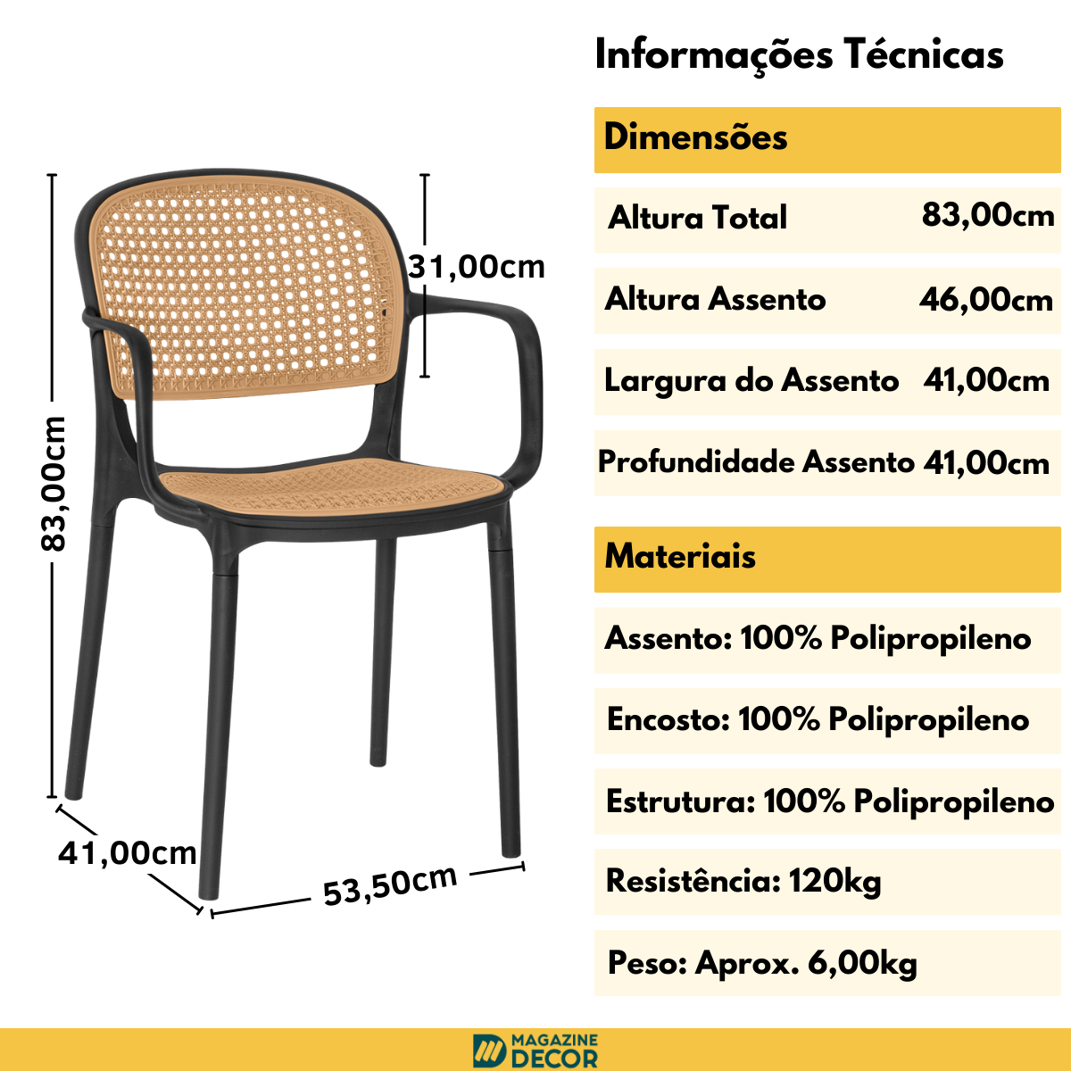 cadeira de jantar roma pratica com bracos para sala e cozinha preto 4