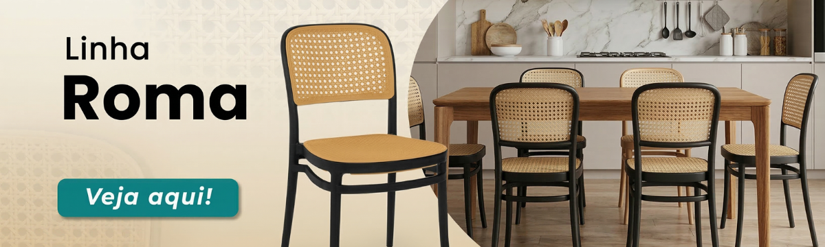 cadeira de jantar roma em rattan sintetico cor preta magazine decor