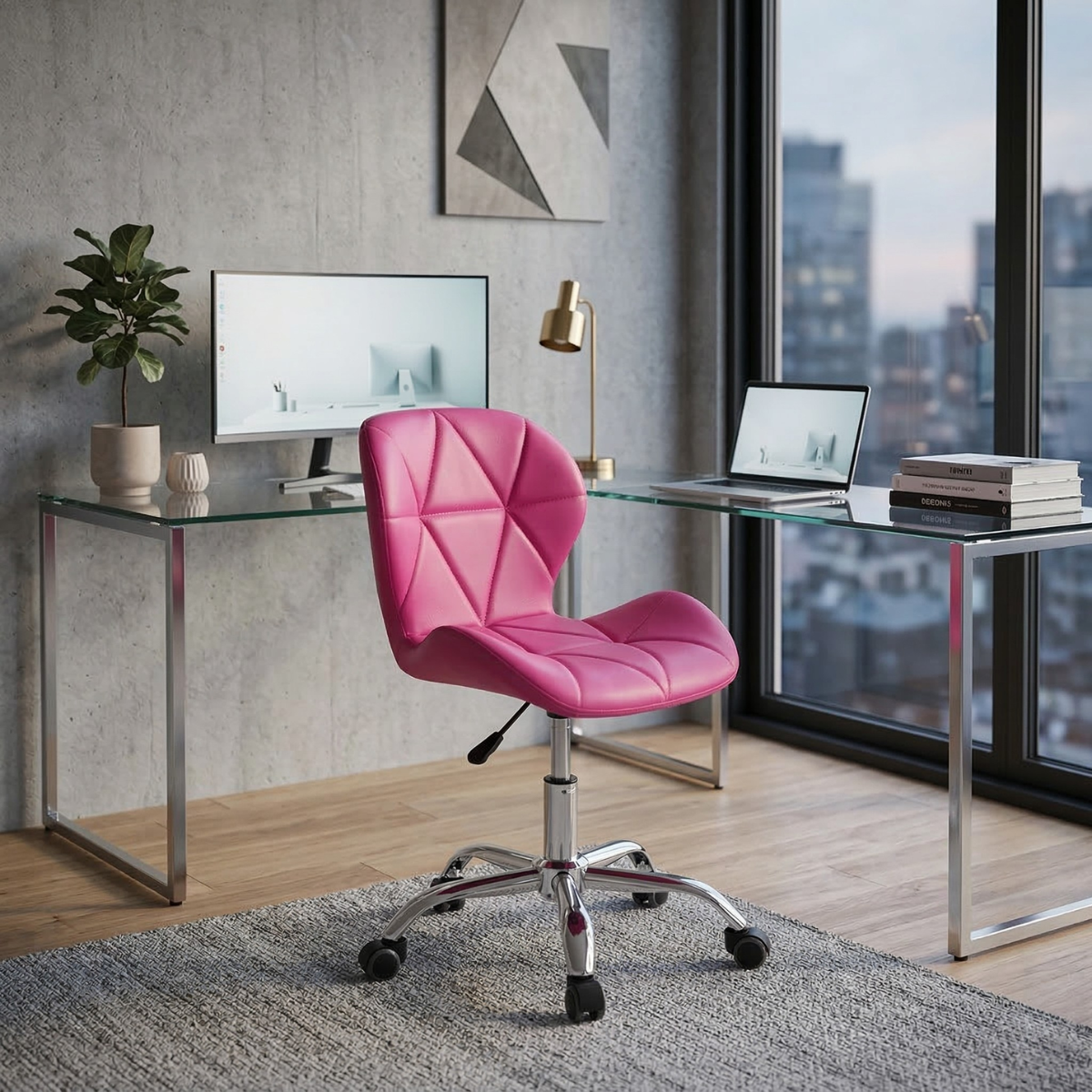 01 cadeira office eiffel slim base giratoria preta