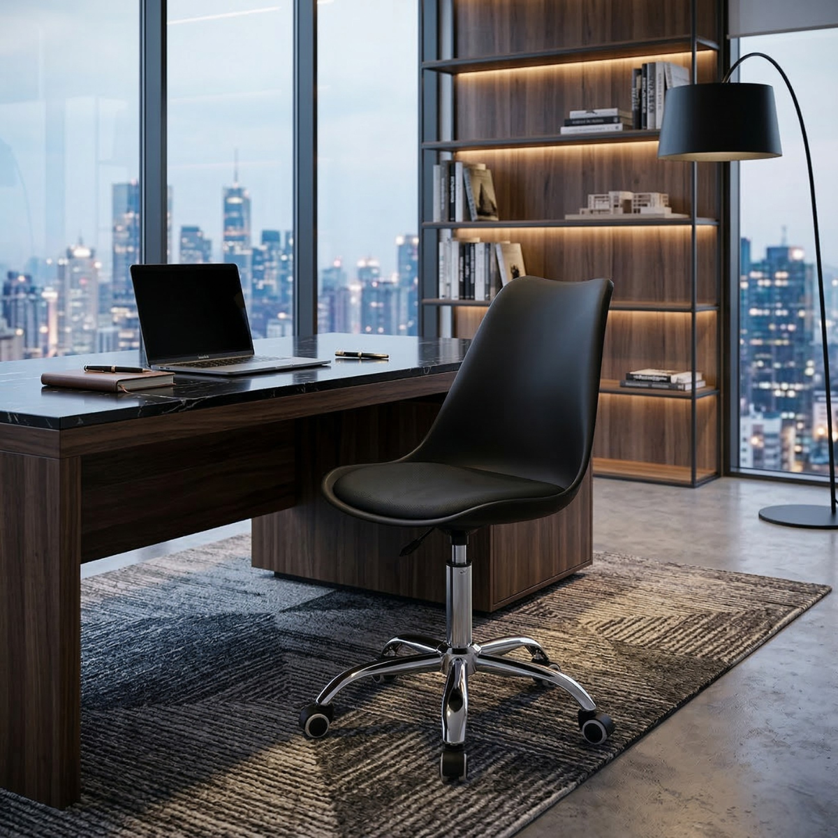04 cadeira eiffel office base giratoria branca