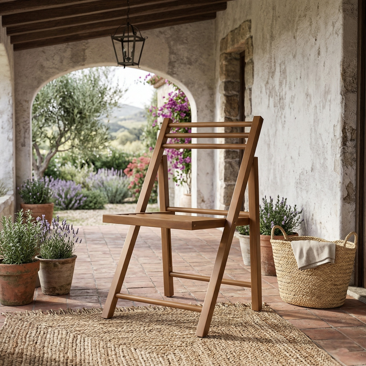 10 cadeira dobravel retratil rustica em madeira natural