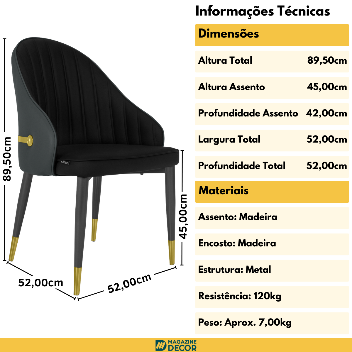 01 cadeira de jantar estofada la martina preto
