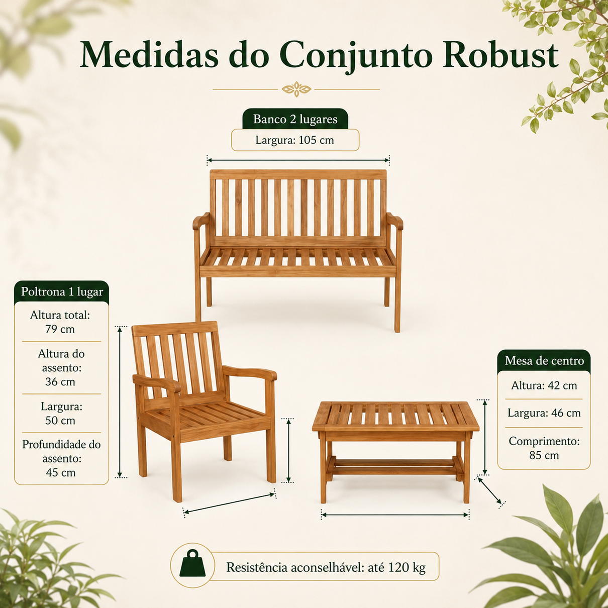 conjunto jardim em madeira robust natural magazine decor 2