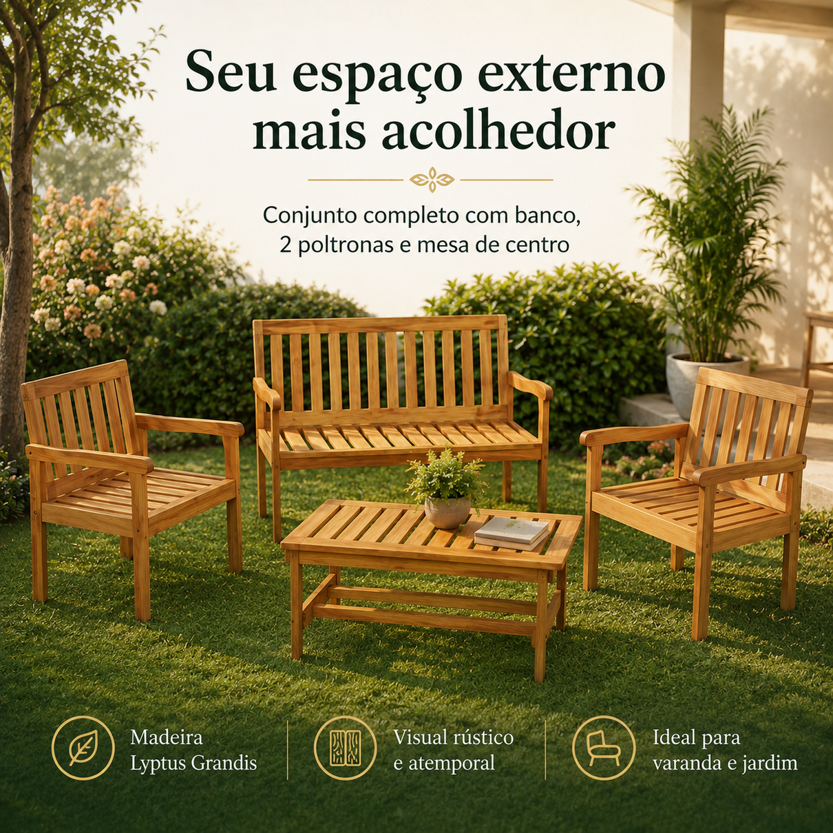 conjunto jardim em madeira robust natural magazine decor 1