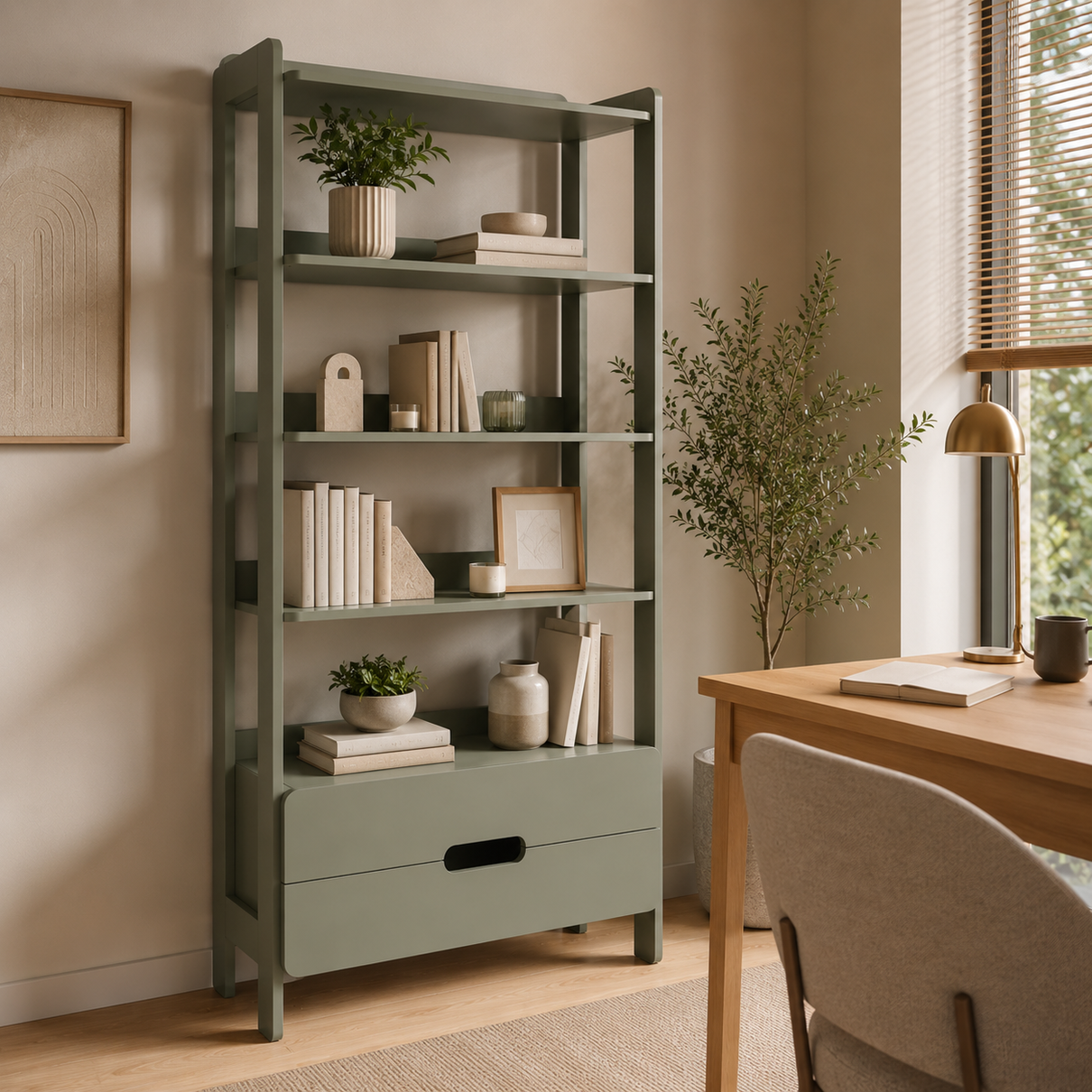 armario estante multiuso 4 prateleiras e 2 gavetas elvis verde magazine decor 3